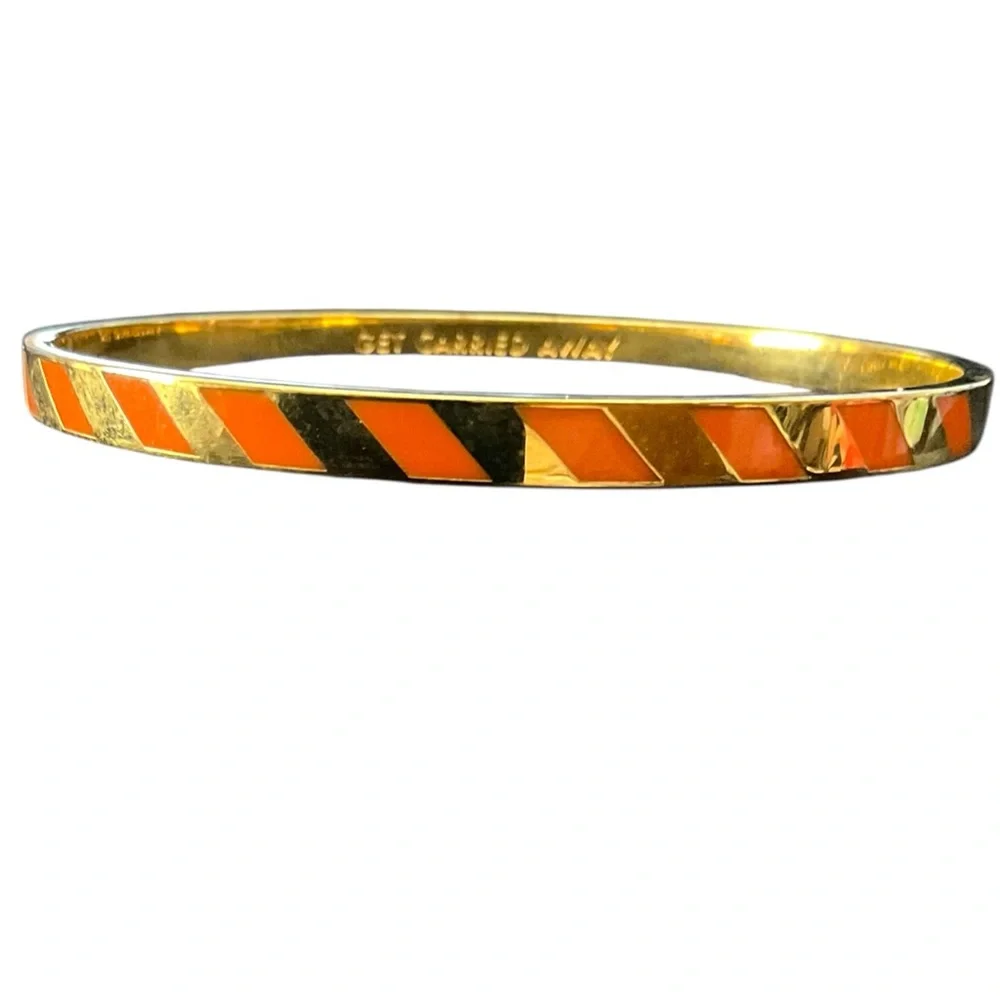 Kate Spade “Get Carried Away” Gold and Orange Bangle Bracelet 2359